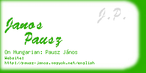 janos pausz business card